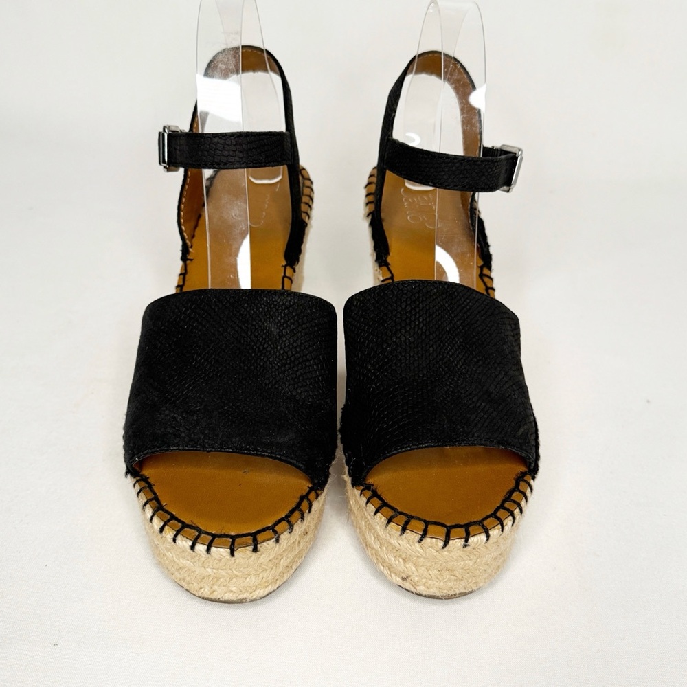 FRANCO SARTO PLATFORM LEATHER TEXTURED ESPADRILLES SZ 9.5. - Picture 2 of 12
